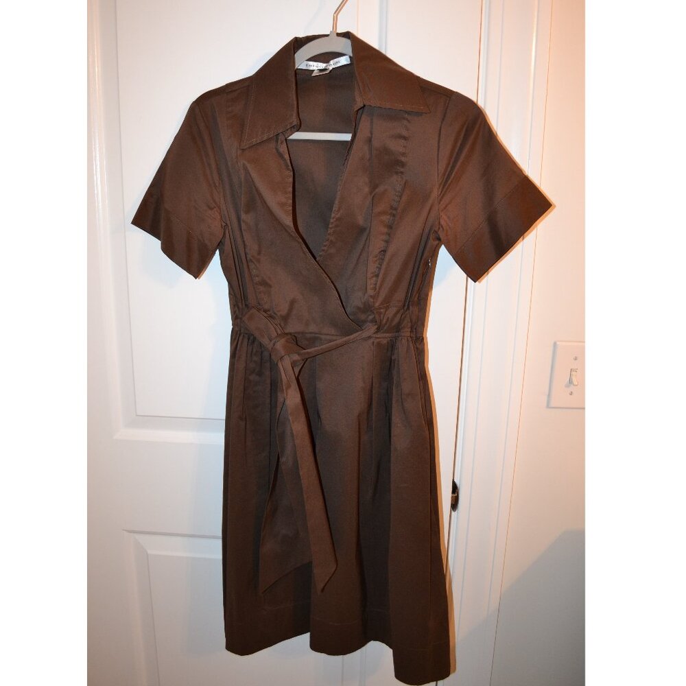 Iconic Diane von Furstenberg brown wrap dress